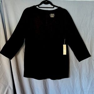 NWT Black Chico tunic, 3/4 sleeves, hi/low hem